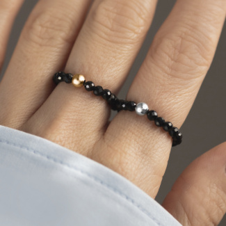 LITTLE DROP Pierścionek z kuleczką pozłacaną rozm. 14-16