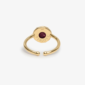 AURA GARNET Pierścionek z kamieniem do wyboru pozłacany