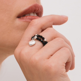 LITTLE DROP Pierścionek z kuleczką srebrną rozm. 14-16