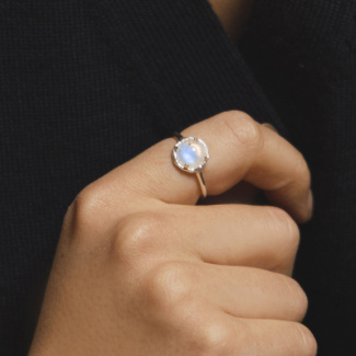 AURA LUNA Pierścionek z kamieniem do wyboru srebrny