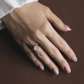 AURA ROSE Pierścionek z kamieniem do wyboru srebrny