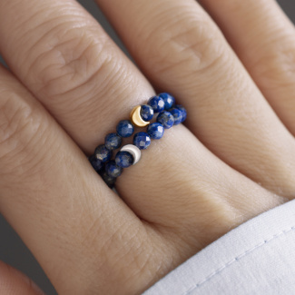 LITTLE MOON Pierścionek z księżycem srebrnym rozm. 14-16