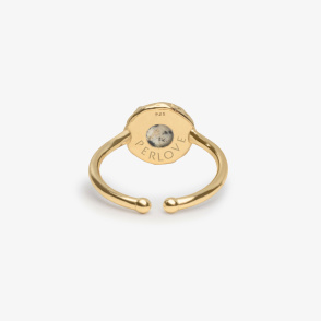 AURA JASPER Pierścionek z kamieniem do wyboru pozłacany