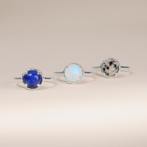 AURA LUNA Pierścionek z kamieniem do wyboru srebrny