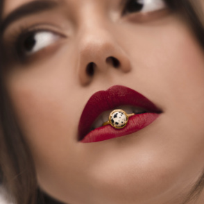 AURA JASPER Pierścionek z kamieniem do wyboru pozłacany