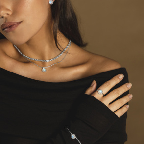 AURA LUNA Pierścionek z kamieniem do wyboru srebrny