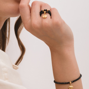 LITTLE DROP Pierścionek z kuleczką pozłacaną rozm. 11-13