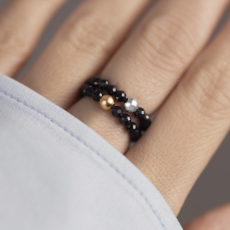 LITTLE DROP Pierścionek z kuleczką pozłacaną rozm. 11-13