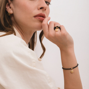 LITTLE DROP Pierścionek z kuleczką pozłacaną rozm. 11-13