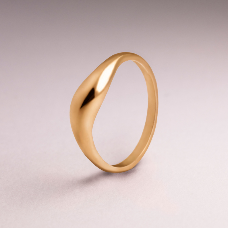 PURE Pierścionek pozłacany