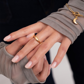 PURE Pierścionek pozłacany