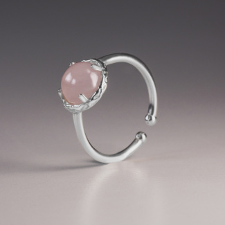 AURA ROSE Pierścionek z kamieniem do wyboru srebrny
