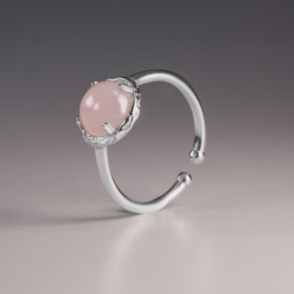 AURA ROSE Pierścionek z kamieniem do wyboru srebrny