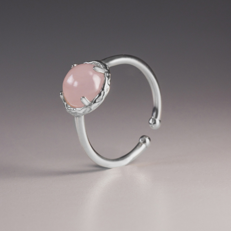 AURA ROSE Pierścionek z kamieniem do wyboru srebrny