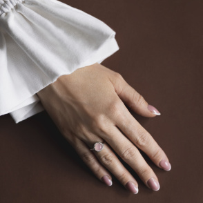 AURA ROSE Pierścionek z kamieniem do wyboru srebrny