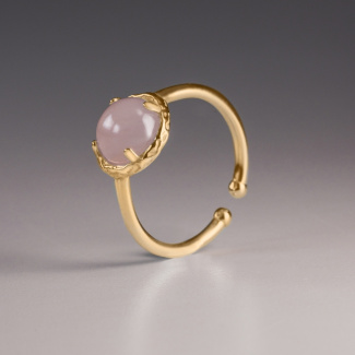 AURA ROSE Pierścionek z kamieniem do wyboru pozłacany