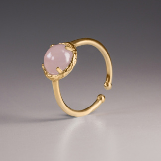 AURA ROSE Pierścionek z kamieniem do wyboru pozłacany