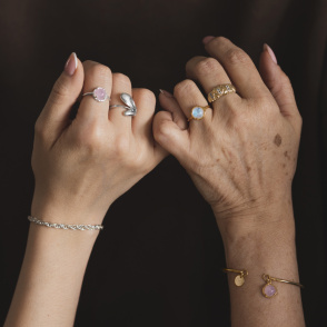 AURA ROSE Pierścionek z kamieniem do wyboru pozłacany