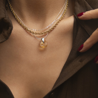 HONEY Naszyjnik z cytrynem srebrny