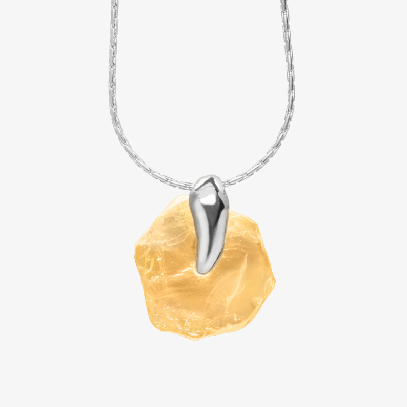 HONEY Naszyjnik z cytrynem srebrny