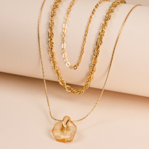 HONEY Naszyjnik z cytrynem pozłacany